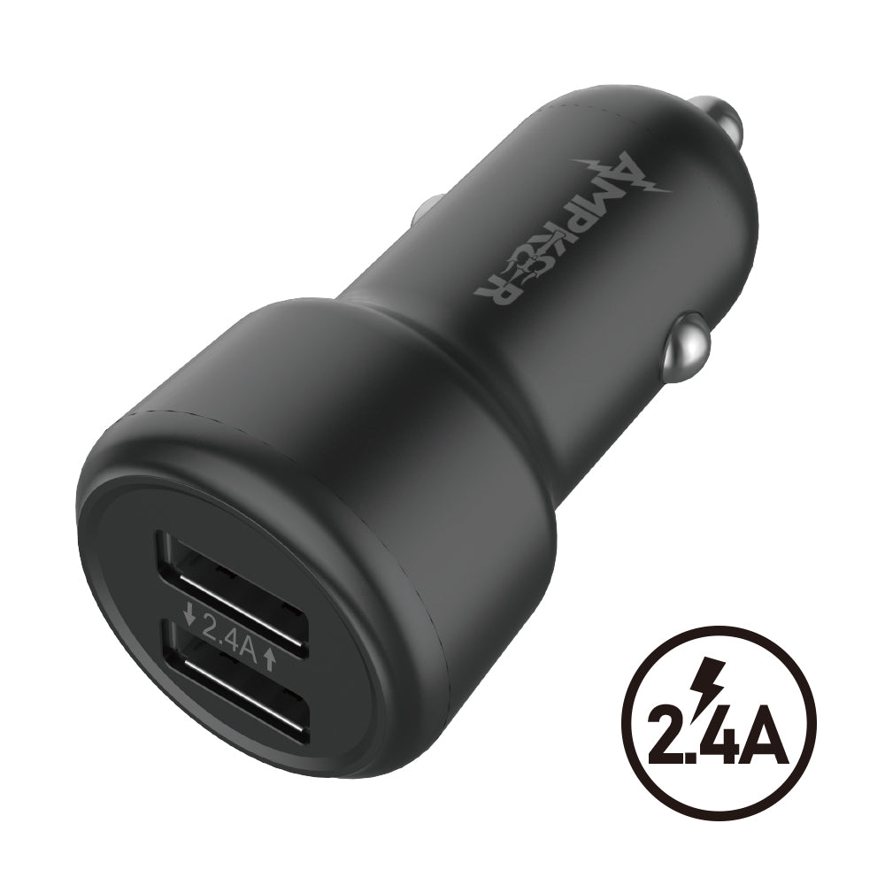 HRWireless, 2.4A Single Black Car Adapter with 2 USB Ports