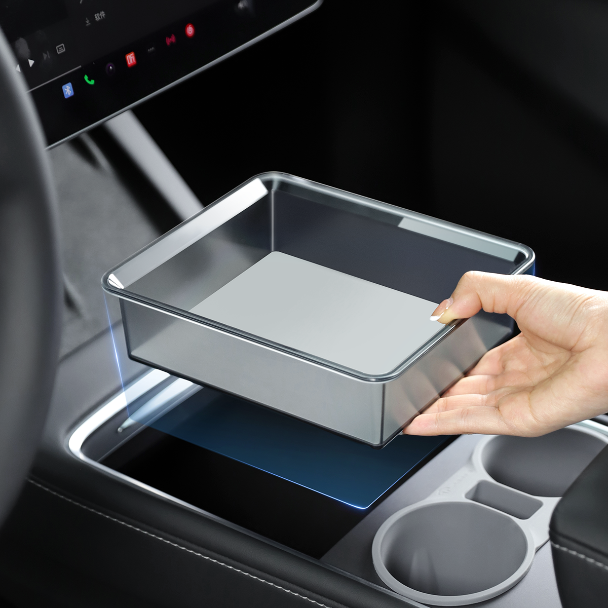 TPARTS, Armrest Clear / Console Clear Storage Box