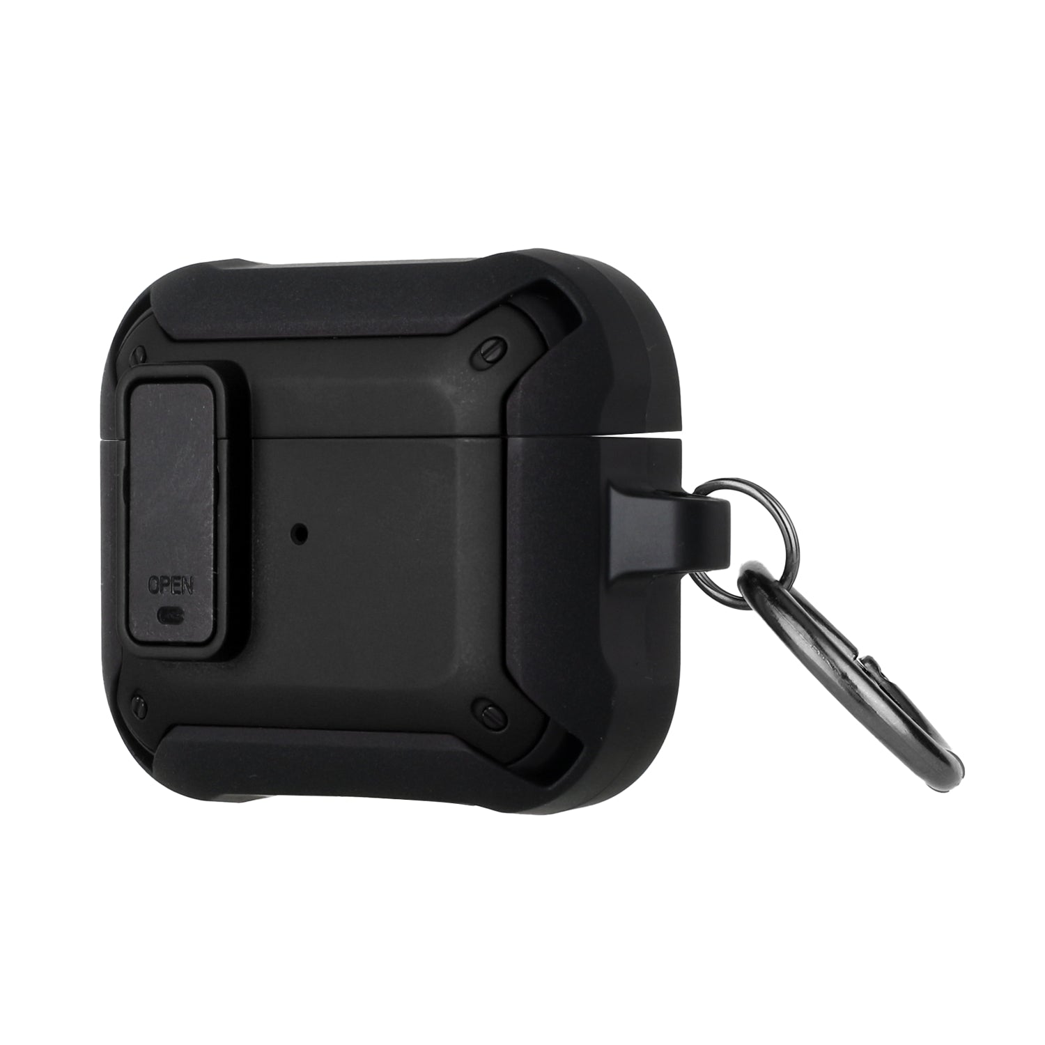 HRWireless, For AirPods 1/2 Switch Closure Premium Ultra ShockProof Hybrid With Metal Hook Case Cover