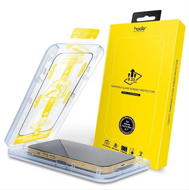 Hoda, Hoda Clear Glass Screen Protector with Dust-Free Helper for iPhone 14 Series