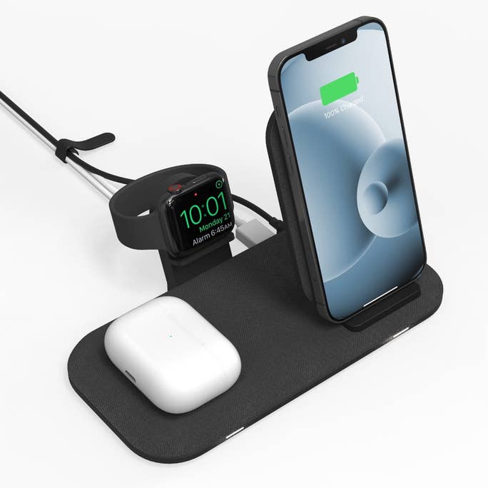 Mophie, Mophie Wireless Charging Stand+ Black-UK (2 in1 BYO)