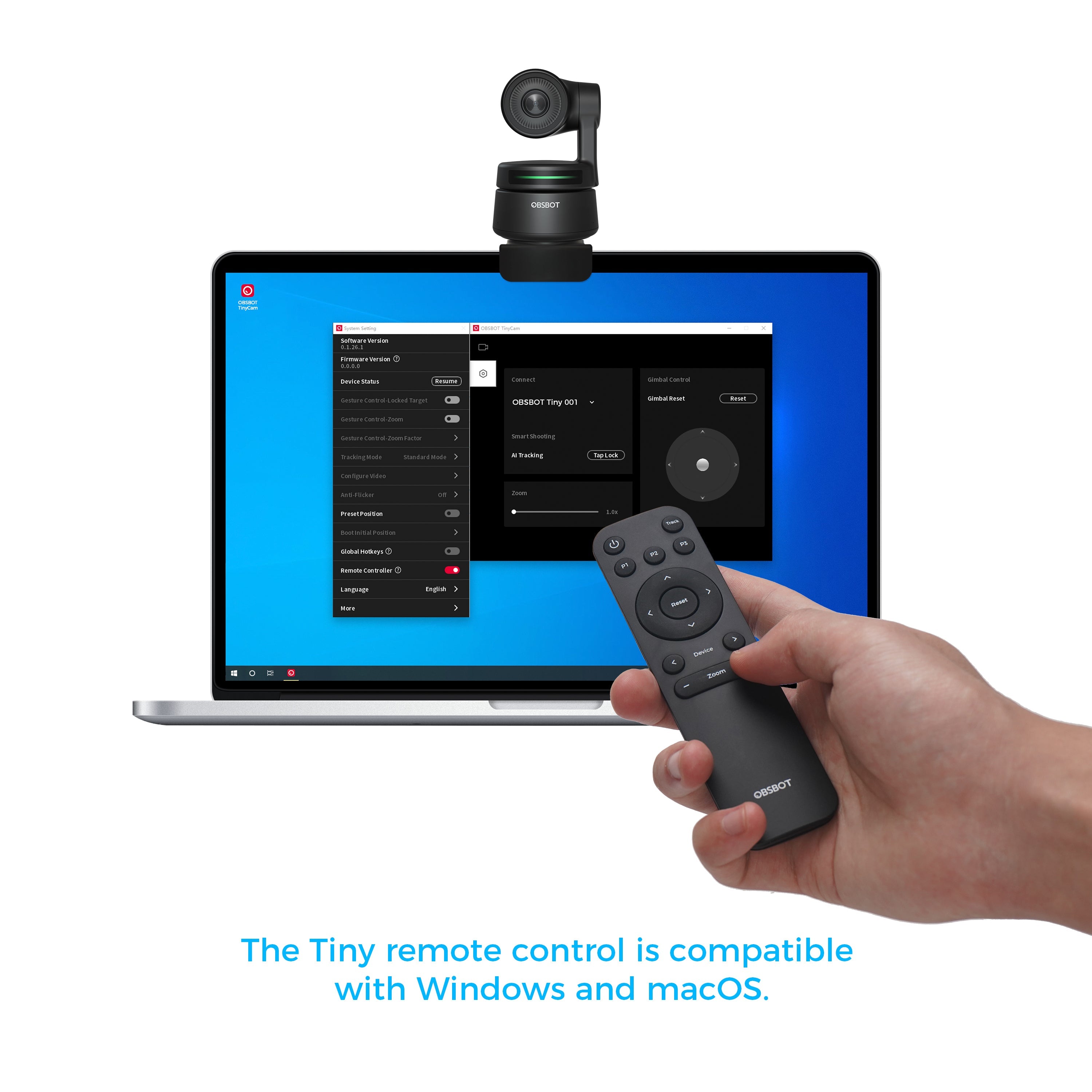 Obsbot, OBSBOT Tiny Remote Control (Compatible with Windows and macOS)