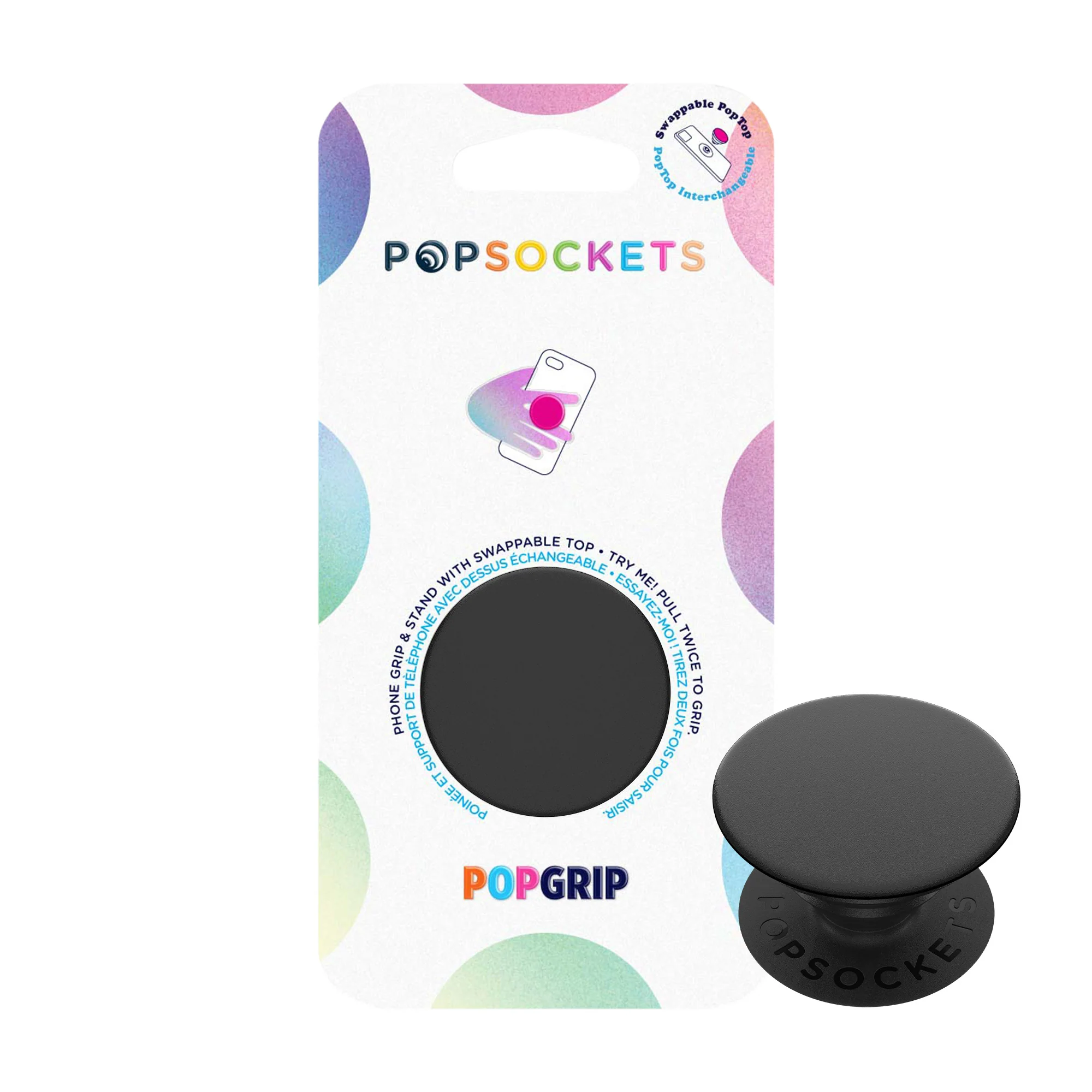 Popsockets, PopSockets Phone and Tablet Swappable PopGrip - Black