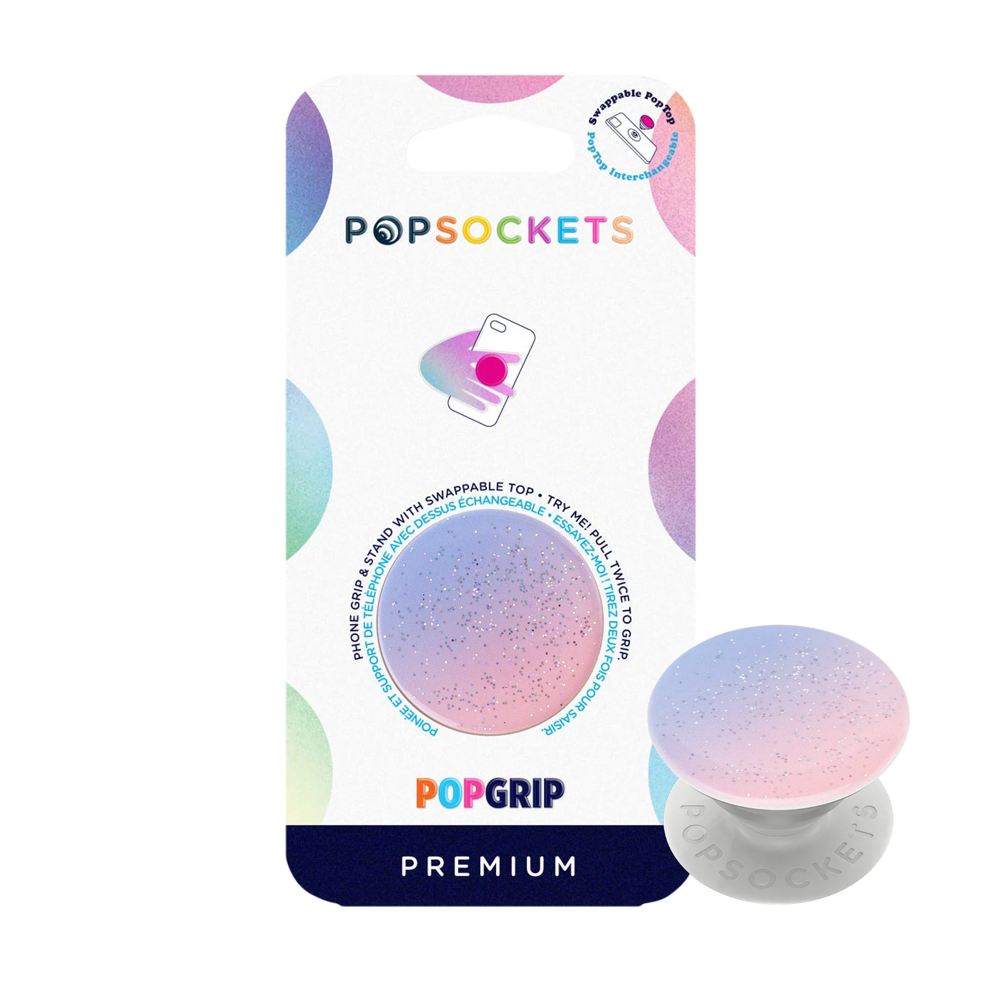 Popsockets, PopSockets Phone and Tablet Swappable PopGrip - Glitter Morning Haze