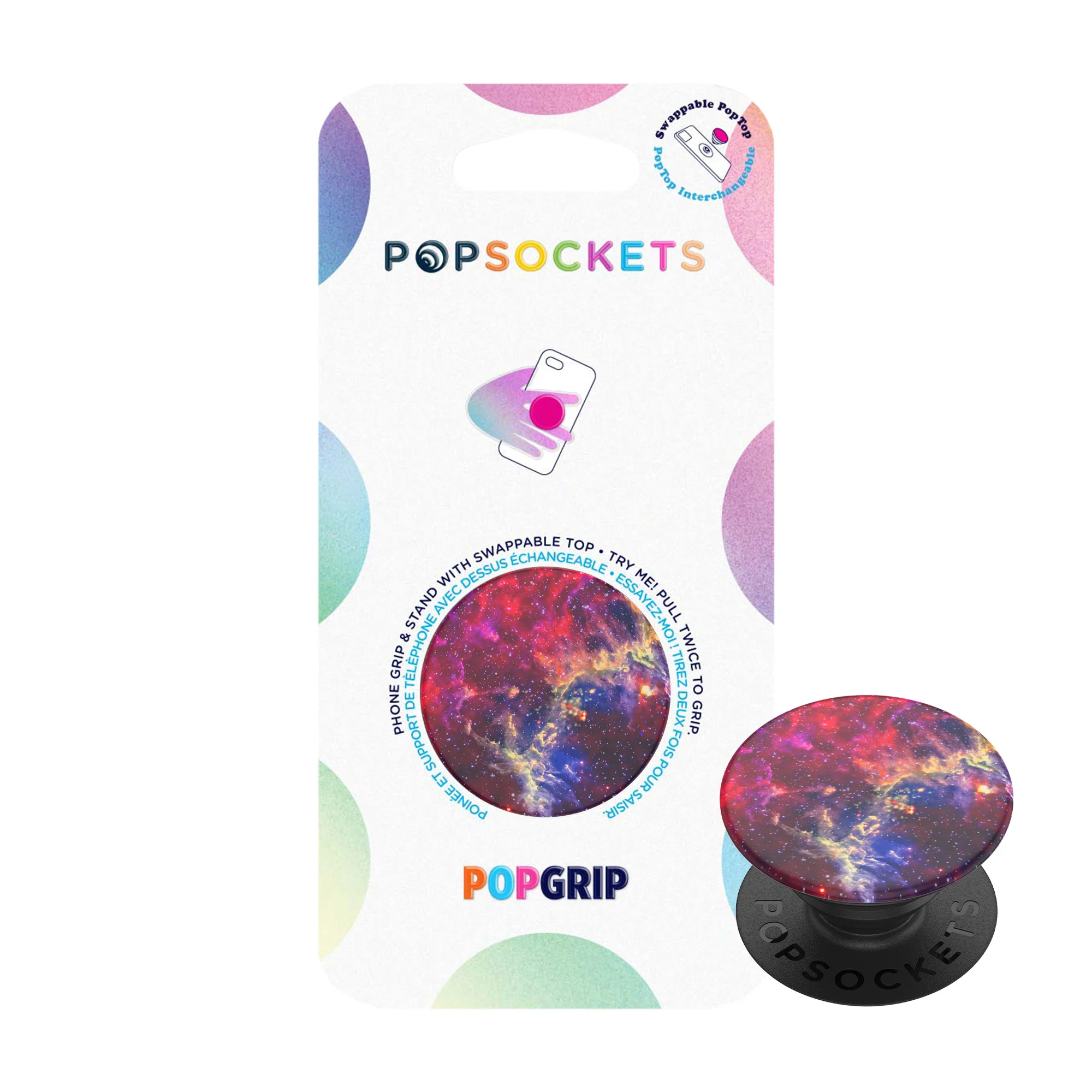 Popsockets, PopSockets Phone and Tablet Swappable PopGrip - Magenta Nebula