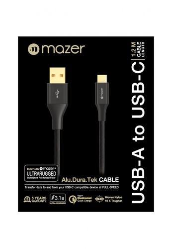 Mazer, (Promo) Mazer ALU.DURA.TEK USB-A to USB-C Cable 3.1A 1.2m - Black