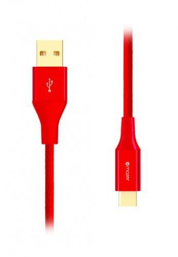 Mazer, (Promo) Mazer ALU.DURA.TEK USB-A to USB-C Cable 3.1A 20CM - Red