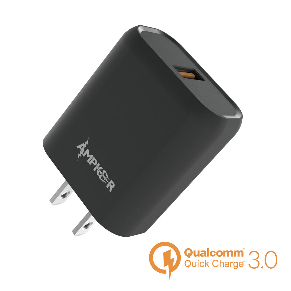 HRWireless, QC 3.0 Fast Charging Single Black Wall Adapter High Performance