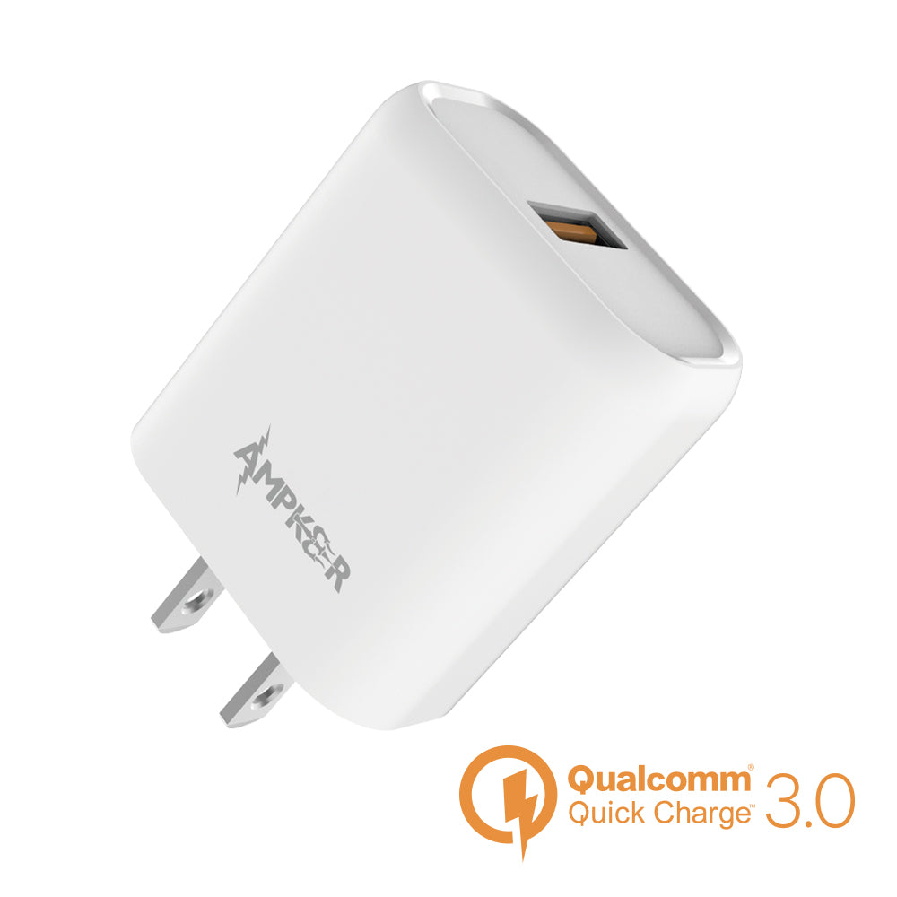 HRWireless, QC 3.0 Fast Charging Single White Wall Adapter High Performance