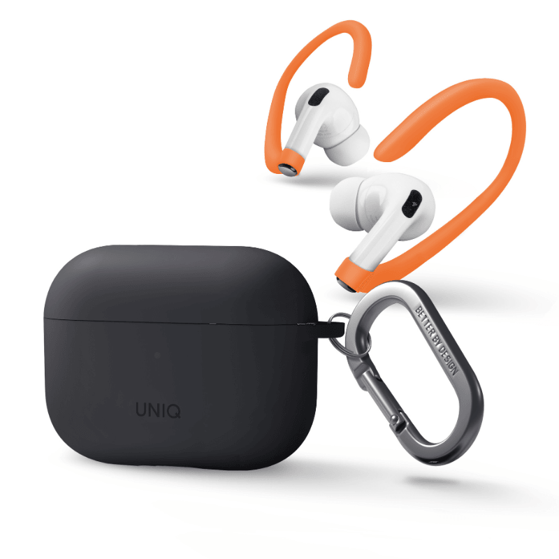 UNIQ, UNIQ Nexo Active Hybrid Silicone Apple Air Pods Pro 2nd Gen (2022) Case with Sports Ear Hooks