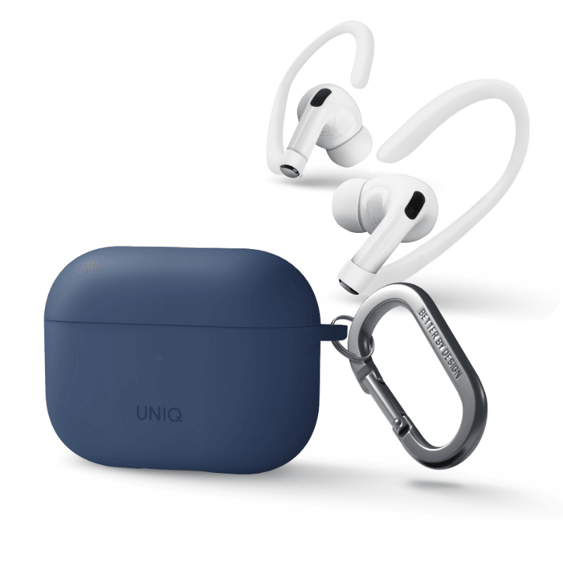 UNIQ, UNIQ Nexo Active Hybrid Silicone Apple Air Pods Pro 2nd Gen (2022) Case with Sports Ear Hooks