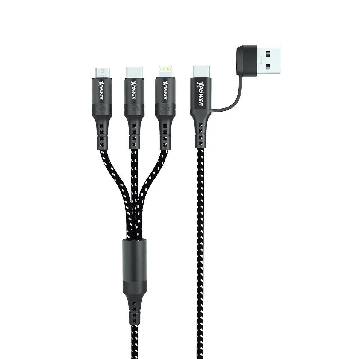 Xpower, XPower 60W 2 In 3 Out Nylon 1M Cable ACX3 - Black