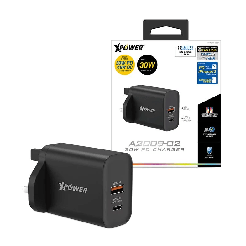 Xpower, XPower A2009-02 30W PD Charger - Black