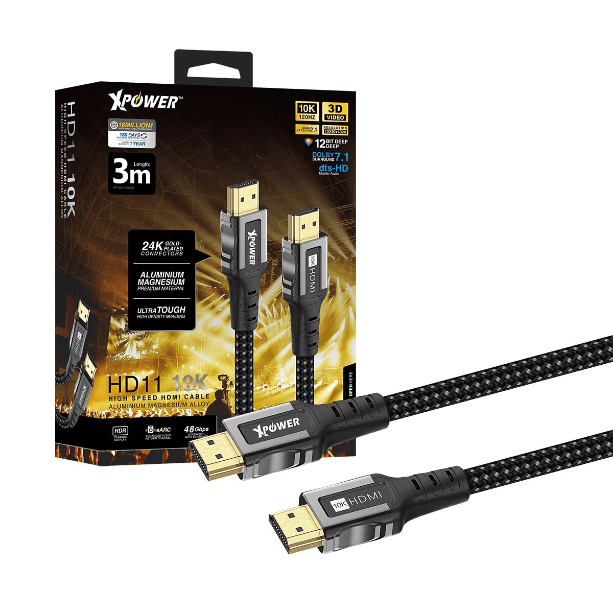 Xpower, XPower HD11 10K Aluminium Magnesium HDMI 3M Cable