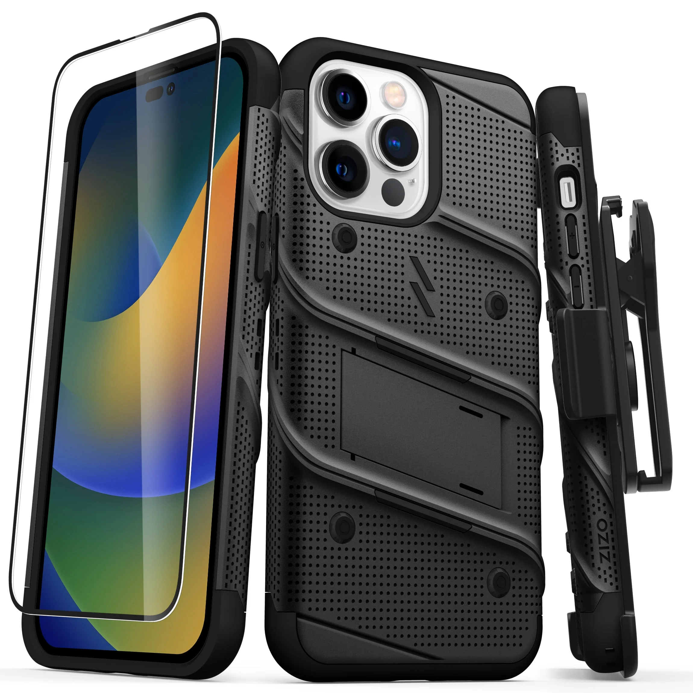 Zizo, ZIZO BOLT Bundle iPhone 14 Pro Max (6.7) Case - Black